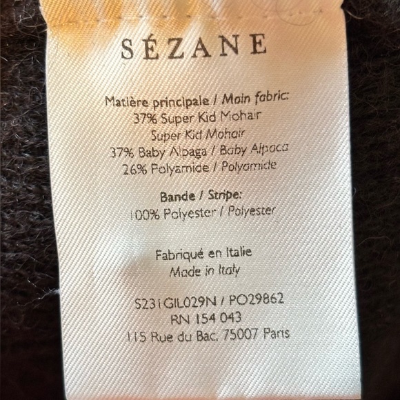 Sézane Barry Black Cardigan Mohair-Blend Women’s Size Small - Picture 4 of 6
